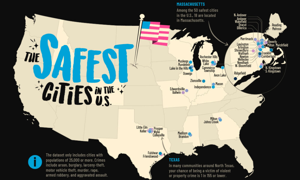 Mapped: The Safest Cities In The U.S.