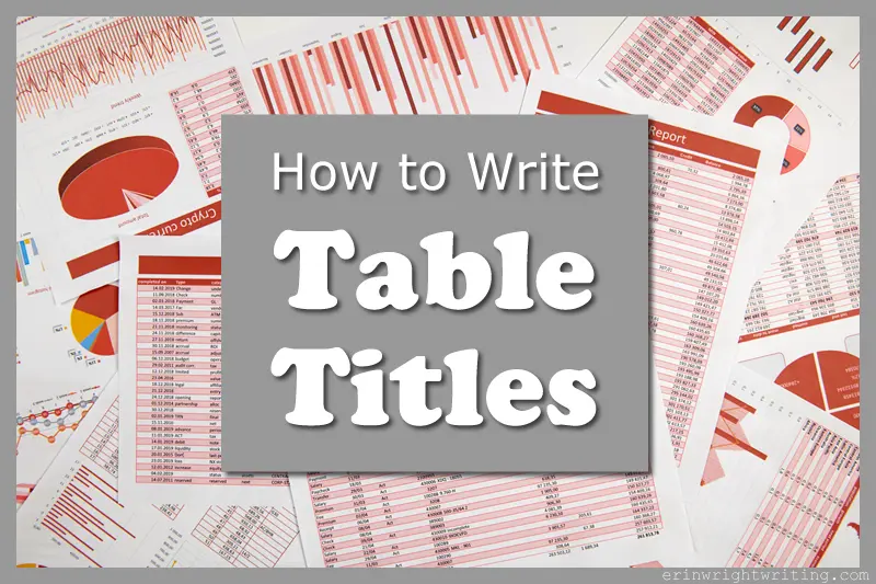 How To Write Table Titles