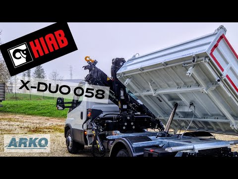 HIAB X-DUO 058 D-3 on Iveco Daily with Meiller Kipper