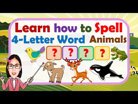 Learn how to spell 4 - letter word animals Part 5|| Animals - word || Spelling || Lesson with quiz